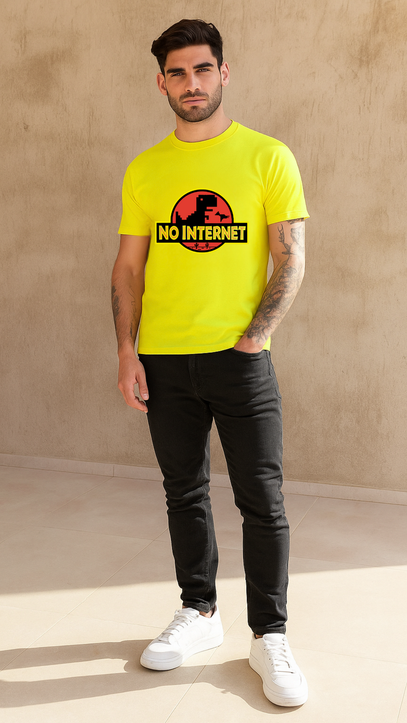 Men's No Internet Streetwear Classic Fit T-shirt