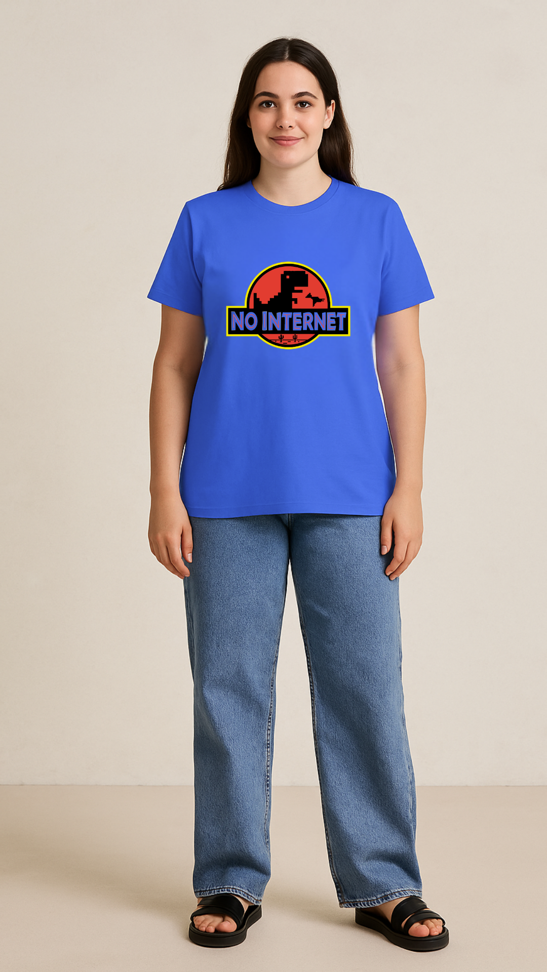 Women's No Internet Abstract Classic Fit T-shirt