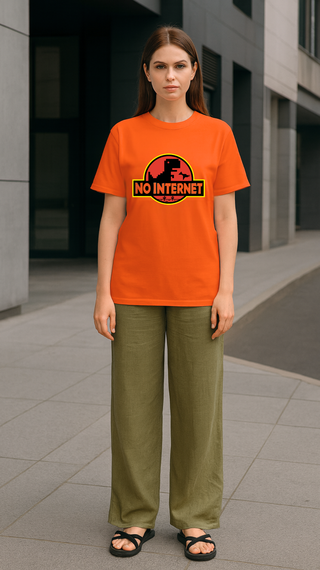 Women's No Internet Abstract Classic Fit T-shirt