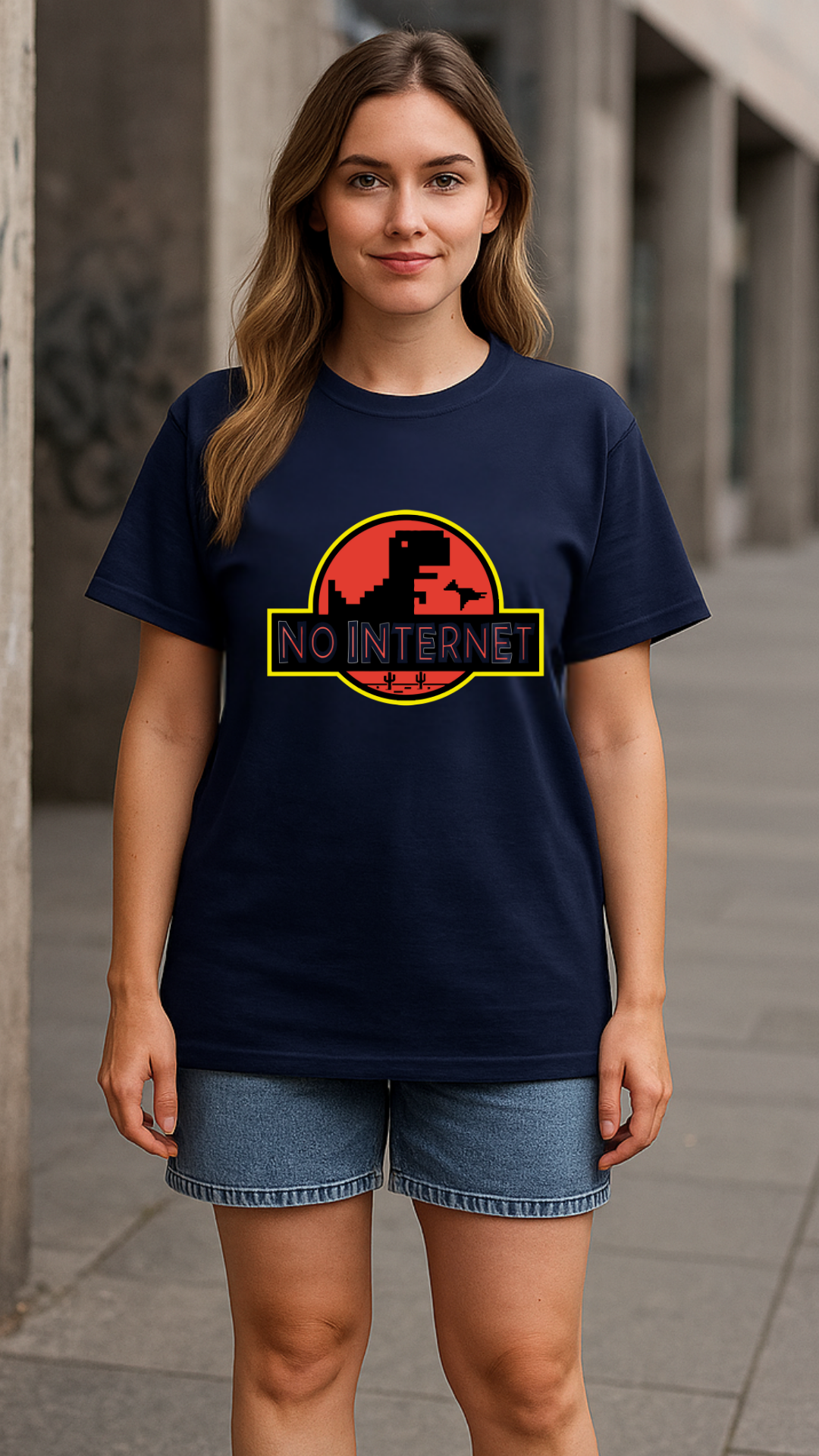 Women's No Internet Abstract Classic Fit T-shirt