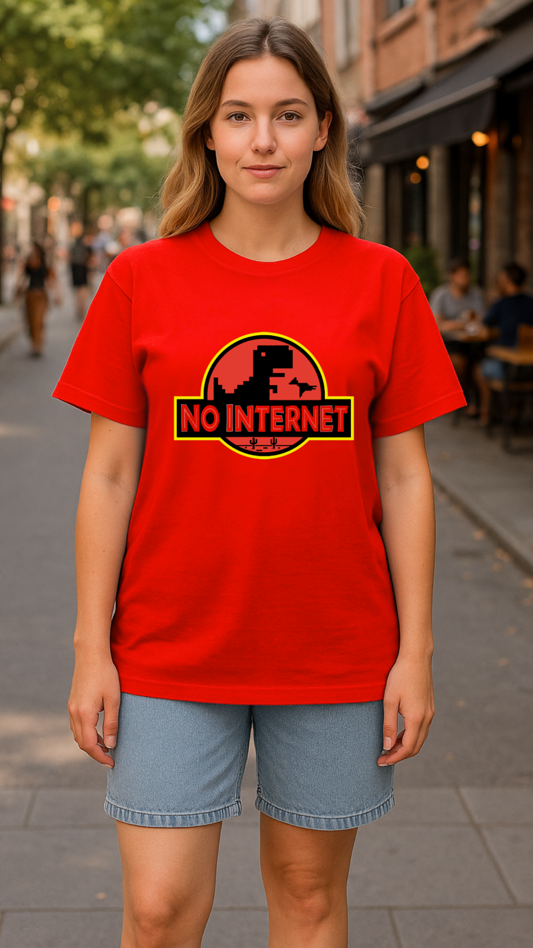 Women's No Internet Abstract Classic Fit T-shirt