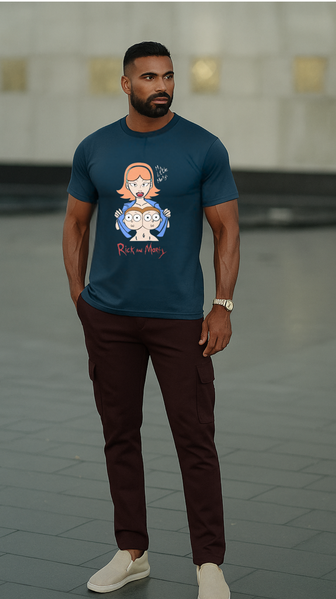 Men's Rick and Morty Streetwear Classic Fit T-shirt