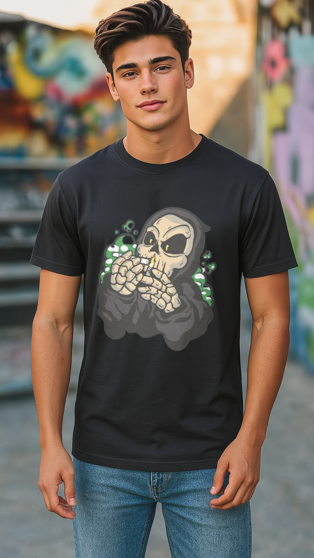 Men's Smoking Death Streetwear Classic Fit T-shirt