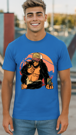 Men's Monkey With Wine Streetwear Classic Fit T-shirt