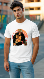 Men's Monkey With Wine Streetwear Classic Fit T-shirt
