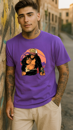 Men's Monkey With Wine Streetwear Classic Fit T-shirt