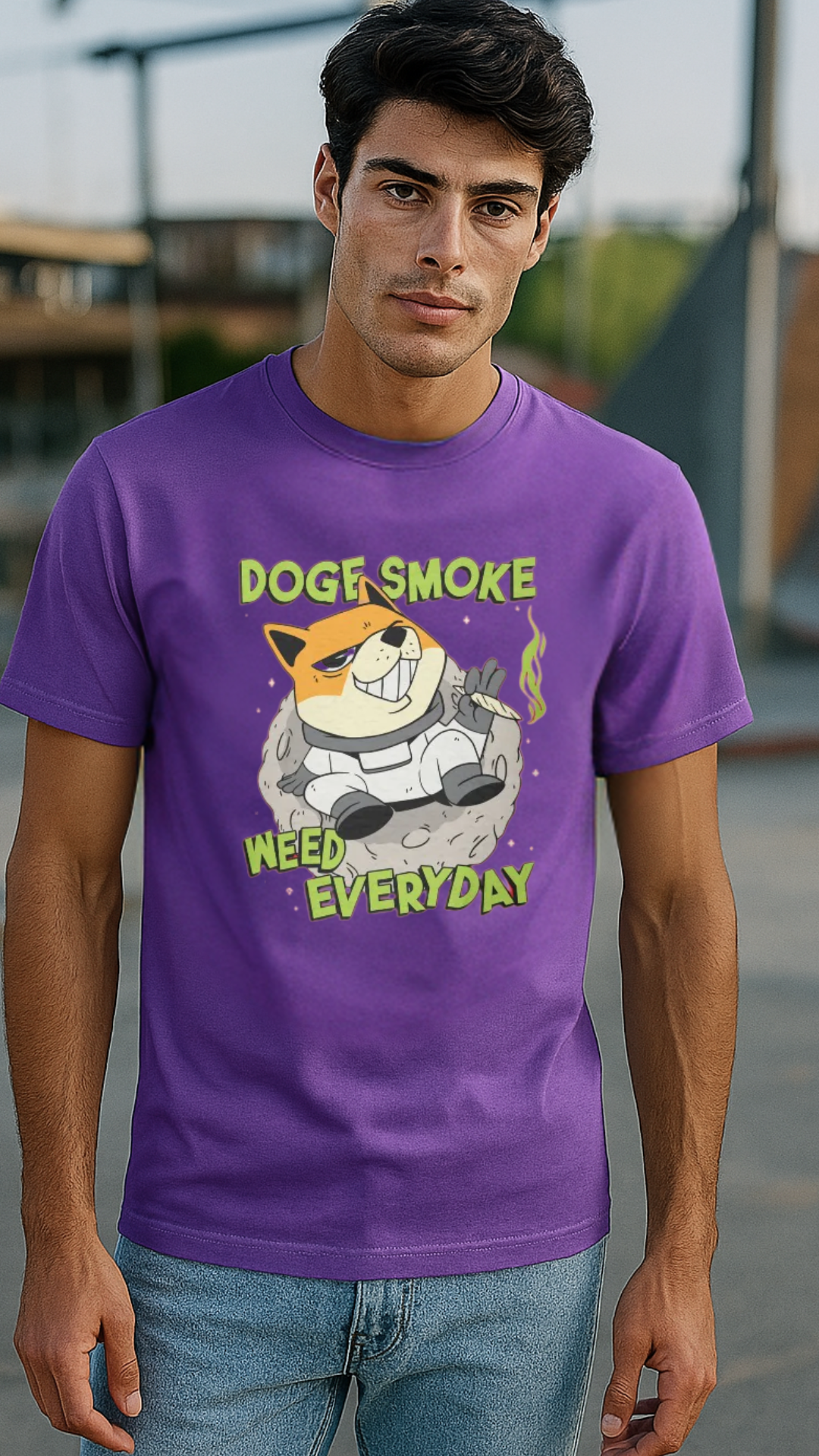 Men's Doge Smoke Streetwear Classic Fit T-shirt