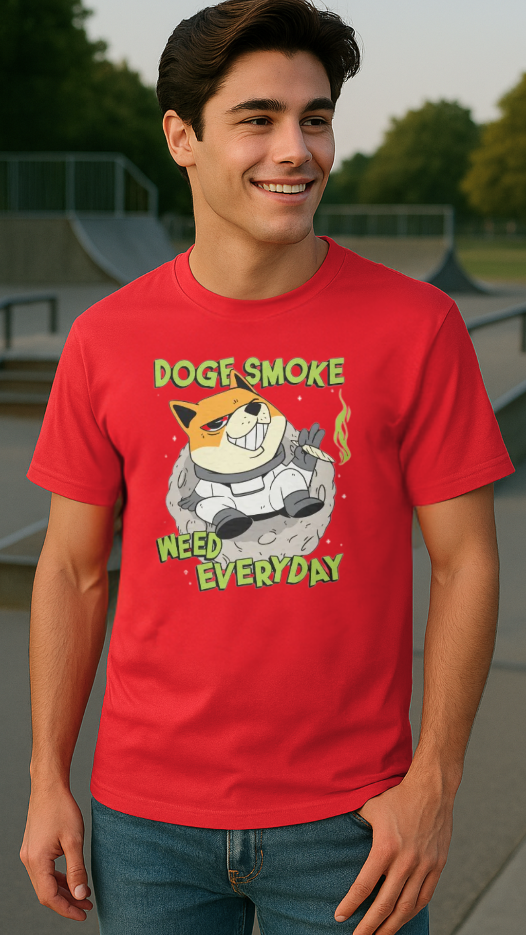 Men's Doge Smoke Streetwear Classic Fit T-shirt