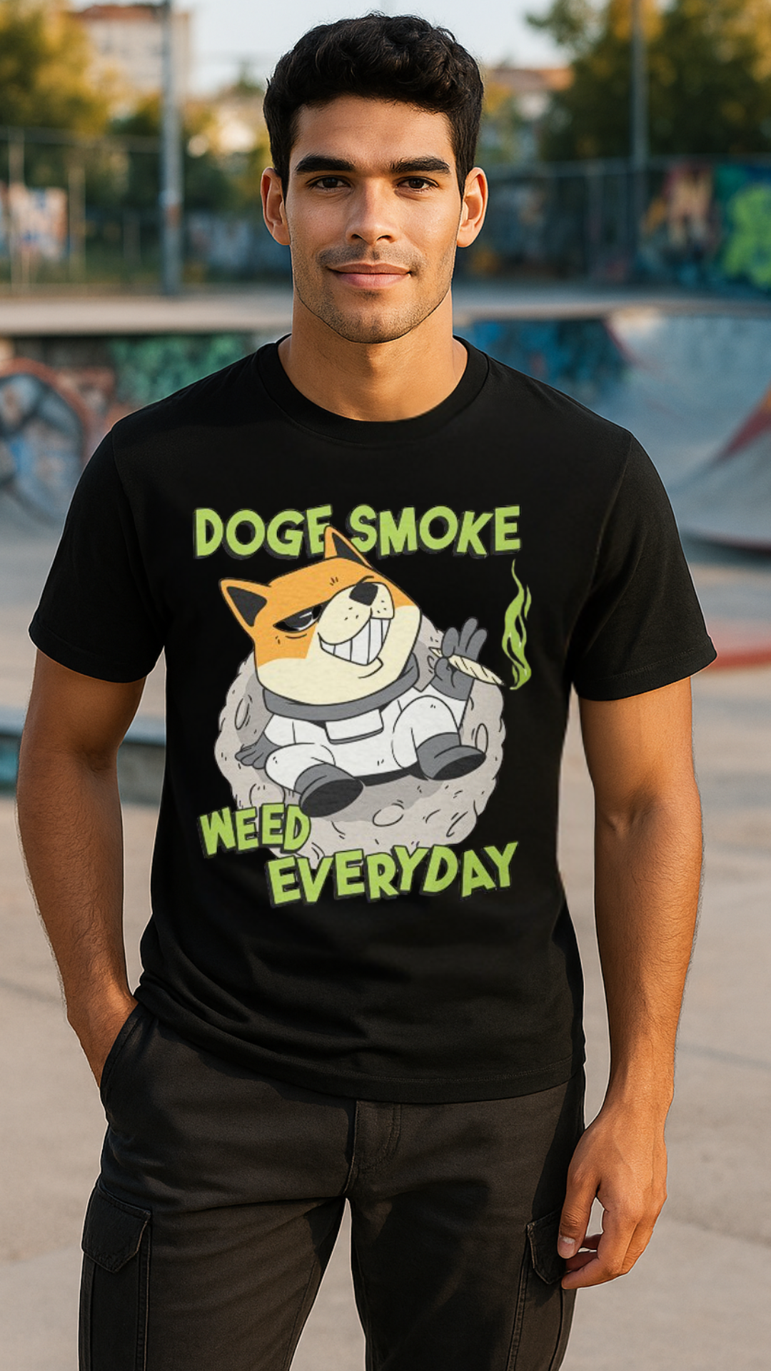 Men's Doge Smoke Streetwear Classic Fit T-shirt