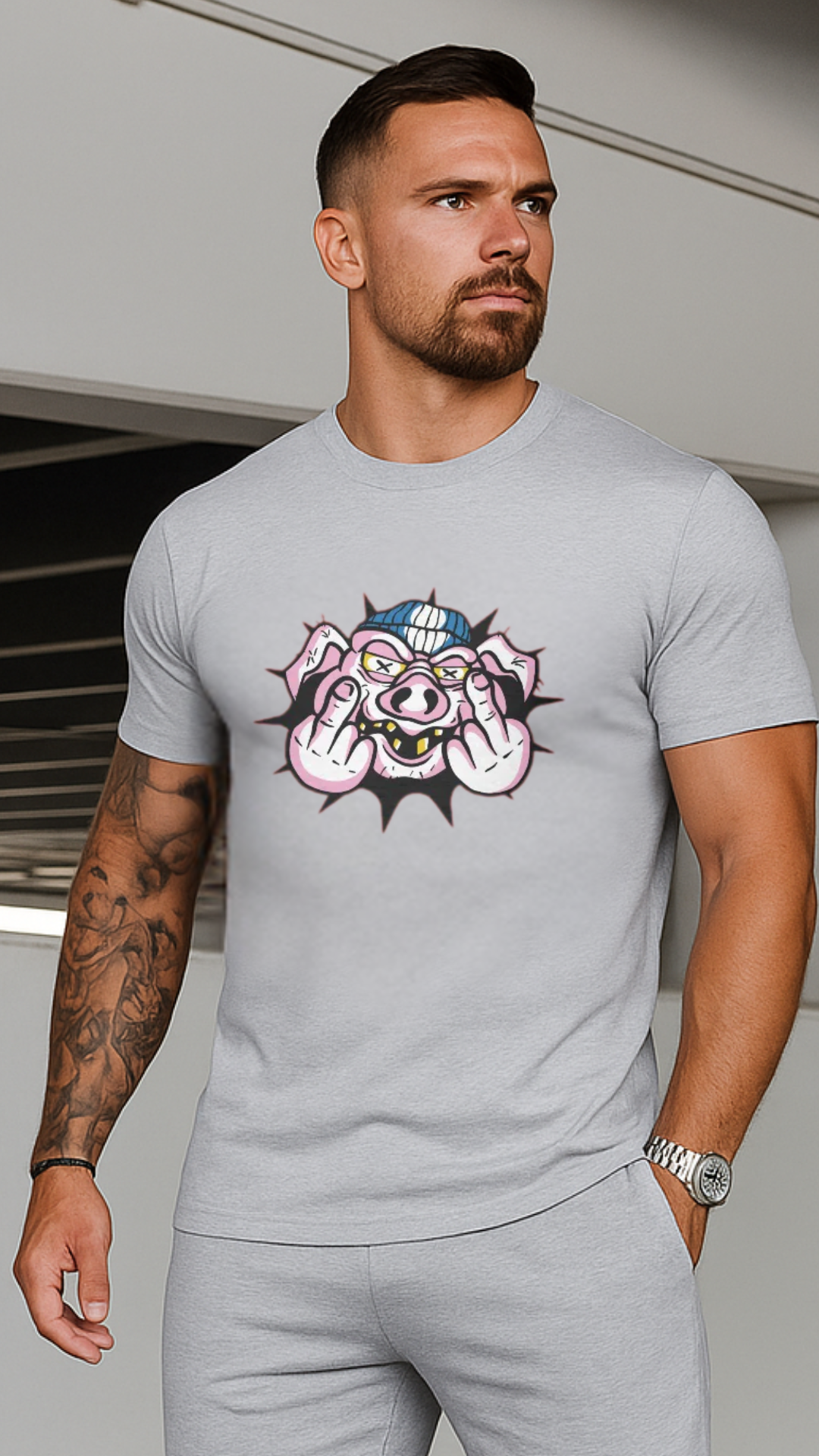 Men's Pig Dude Streetwear Classic Fit T-shirt