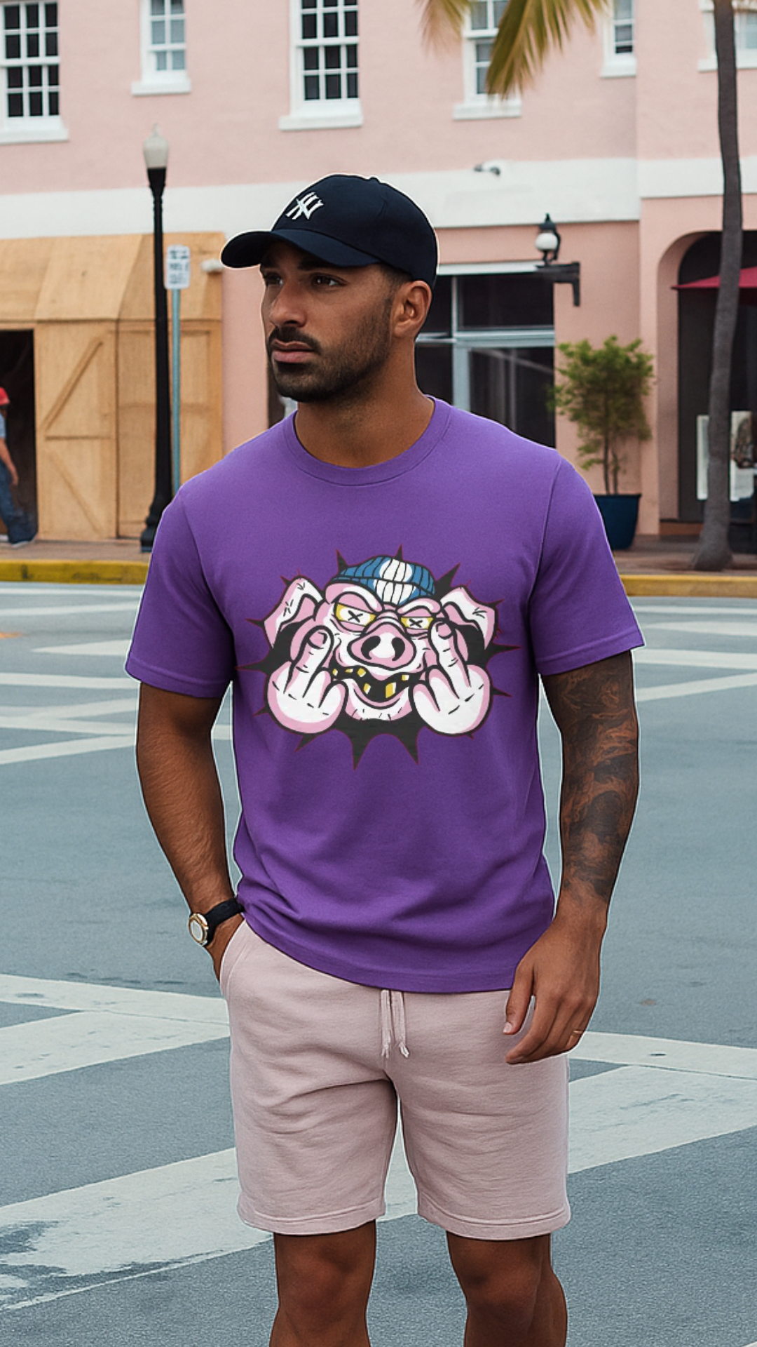 Men's Pig Dude Streetwear Classic Fit T-shirt