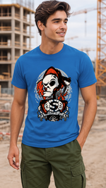 Men's Drip Skull Streetwear Classic Fit T-shirt