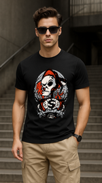 Men's Drip Skull Streetwear Classic Fit T-shirt