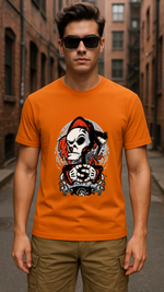 Men's Drip Skull Streetwear Classic Fit T-shirt