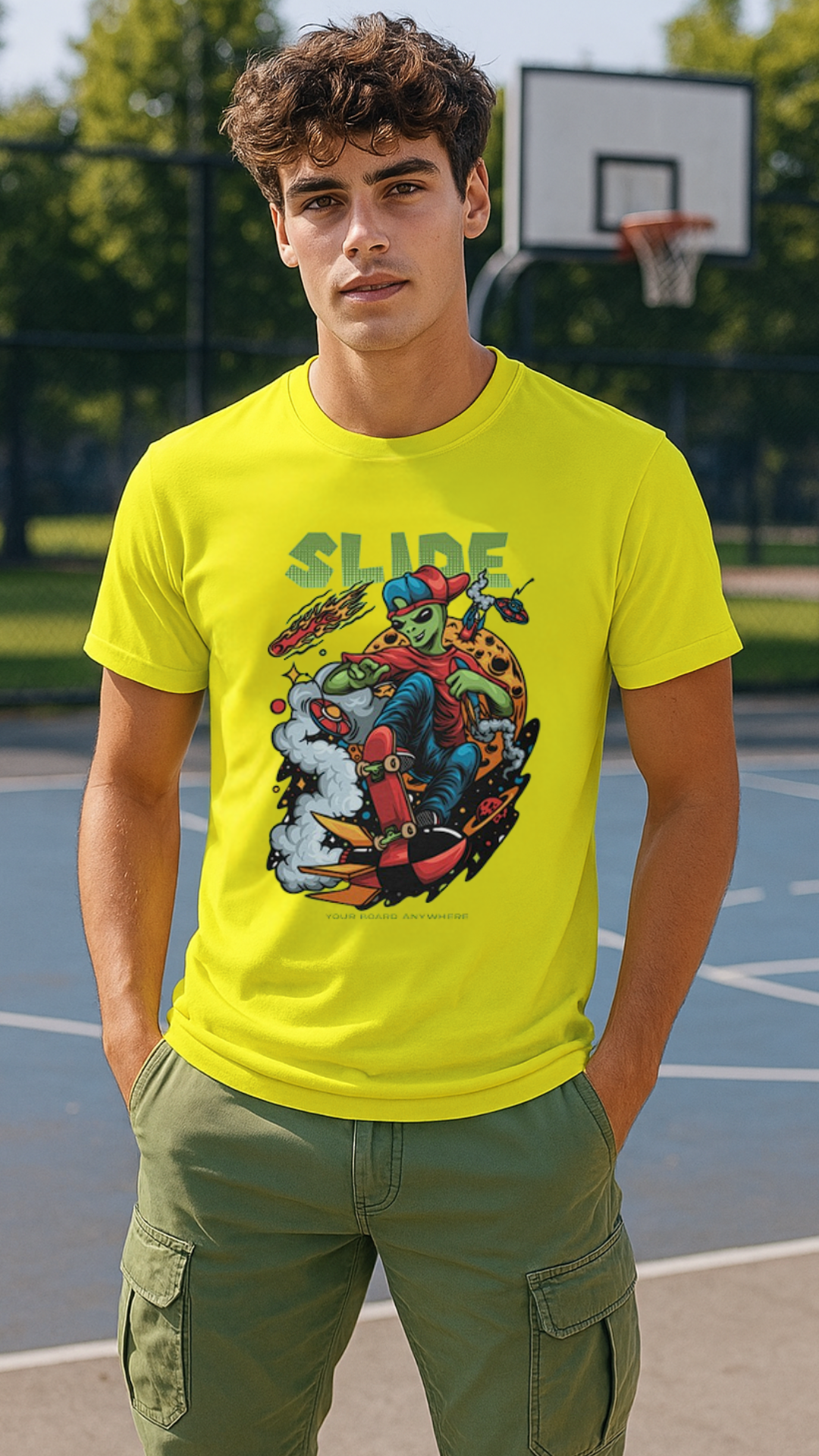 Men's Slide Streetwear Classic Fit T-shirt