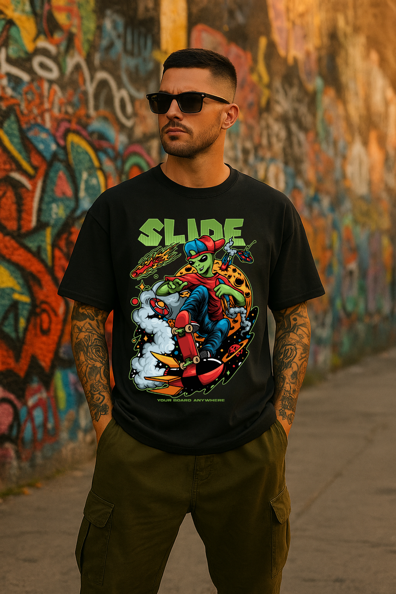 Men's Slide Streetwear Classic Fit T-shirt