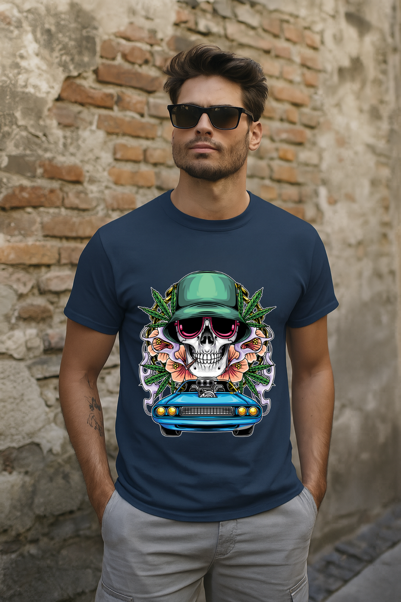 Men's Skull Rider Streetwear Classic Fit T-shirt