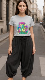 Women's Funky Mushroom Colony Acid & Punk Classic Fit T-shirt