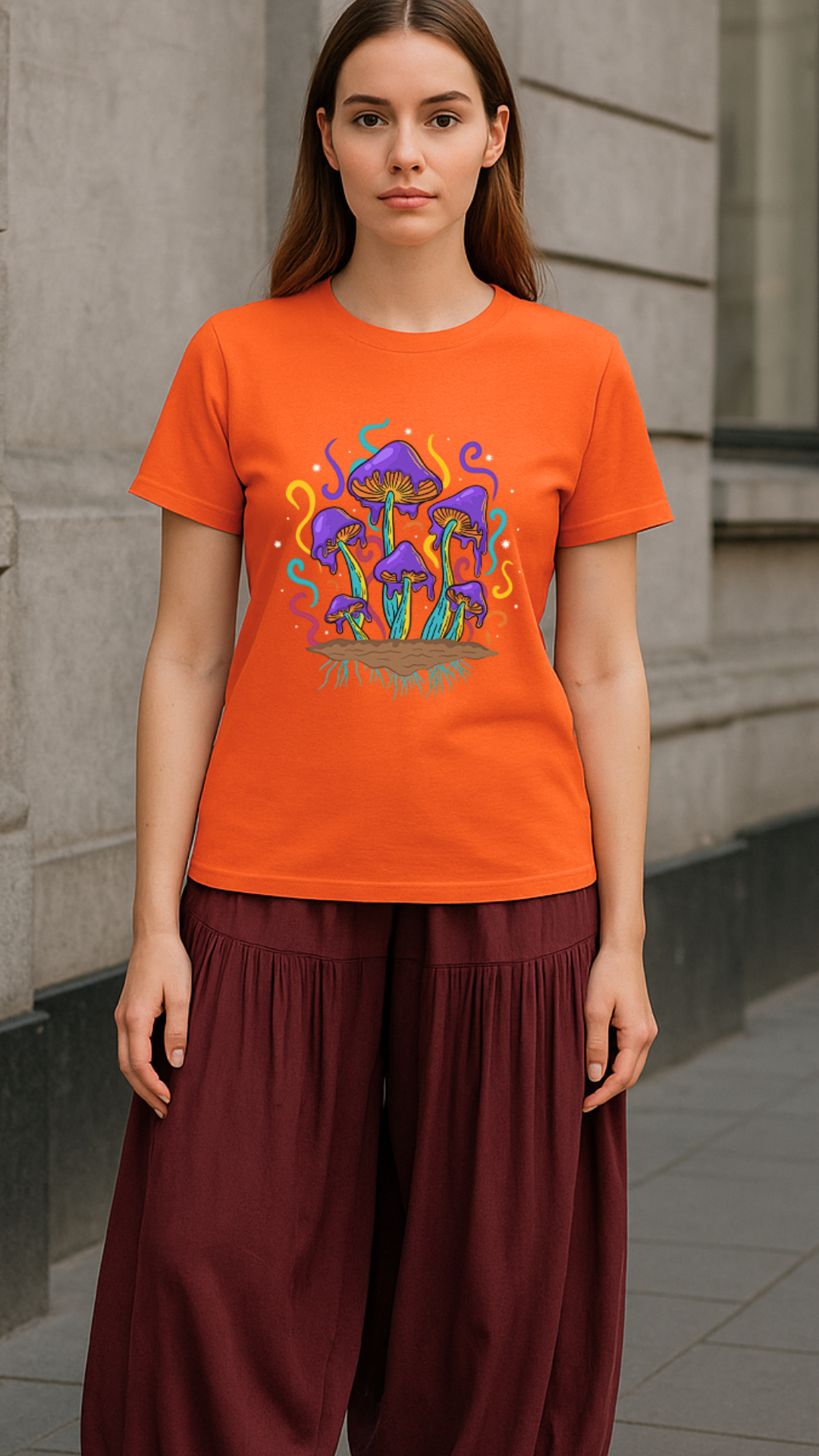 Women's Melting Mushroom Acid & Punk Classic Fit T-shirt