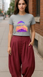 Women's Giant Mushroom Acid & Punk Classic Fit T-shirt