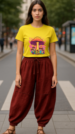Women's Flaming Mushroom Mushroom Acid & Punk Classic Fit T-shirt