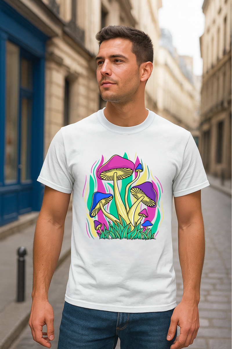 Men's Funky Mushroom Streetwear Classic Fit T-shirt