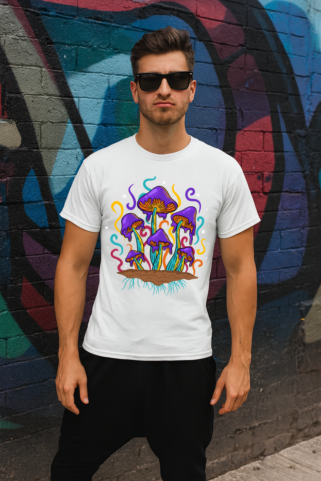 Men's Mushroom Biome Streetwear Classic Fit T-shirt