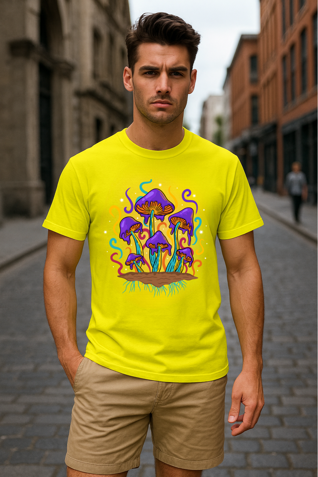 Men's Mushroom Biome Streetwear Classic Fit T-shirt