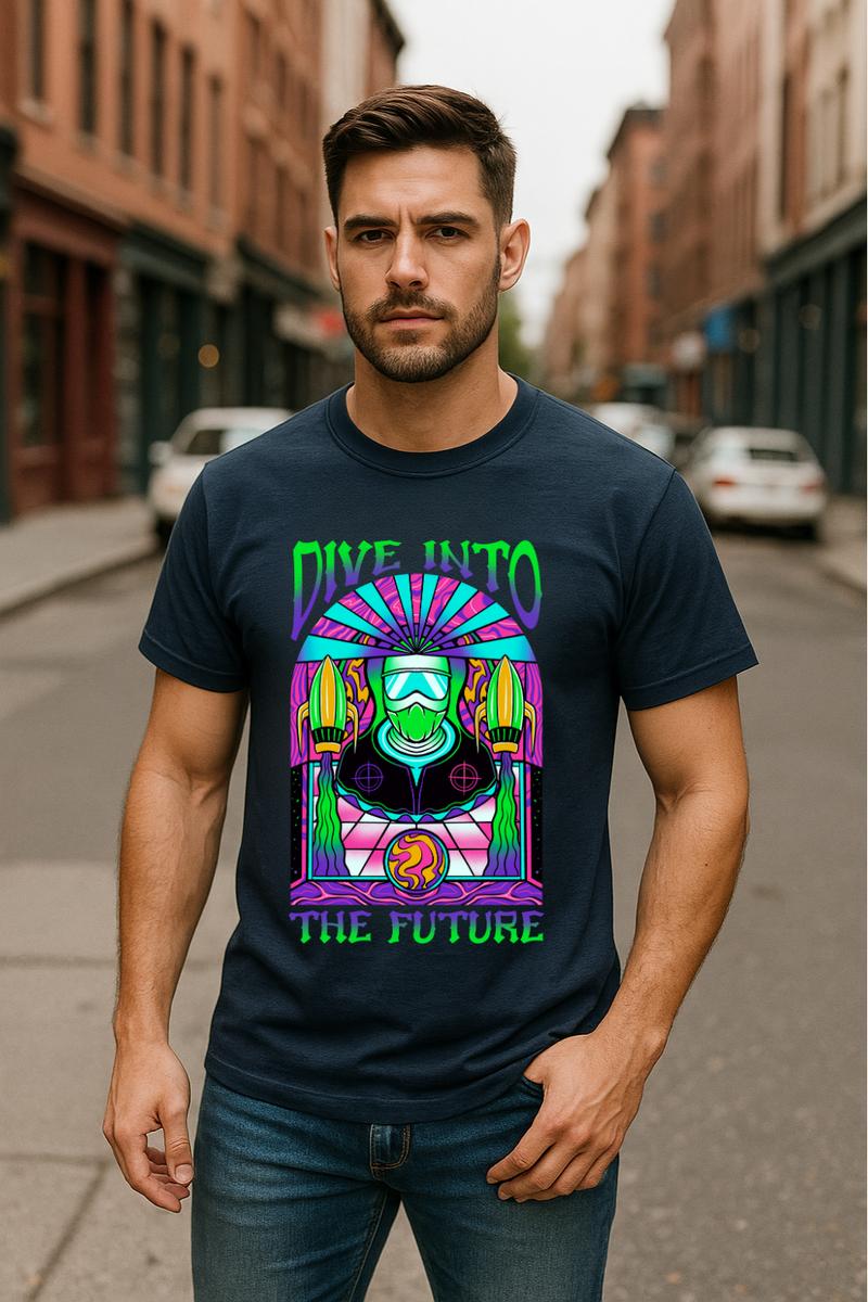 Men's Dive Into The Future Streetwear Classic Fit T-shirt