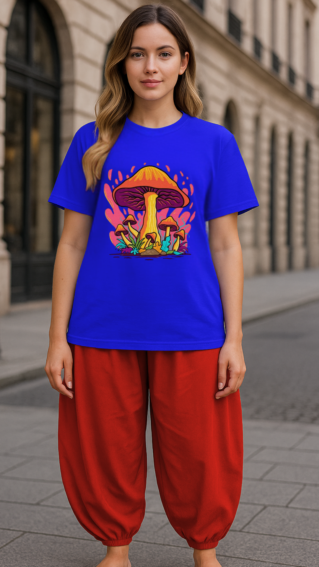 Women's Flaming Mushroom Acid & Punk Classic Fit T-shirt