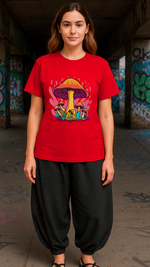 Women's Flaming Mushroom Acid & Punk Classic Fit T-shirt