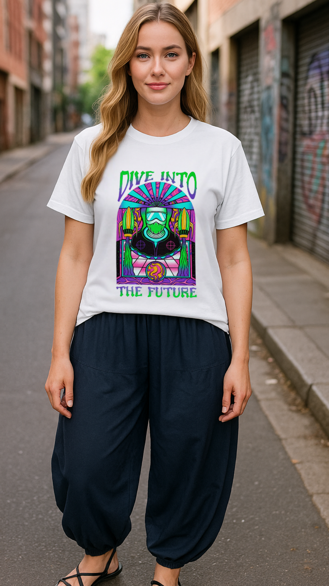 Women's Dive Into The Future Acid & Punk Classic Fit T-shirt