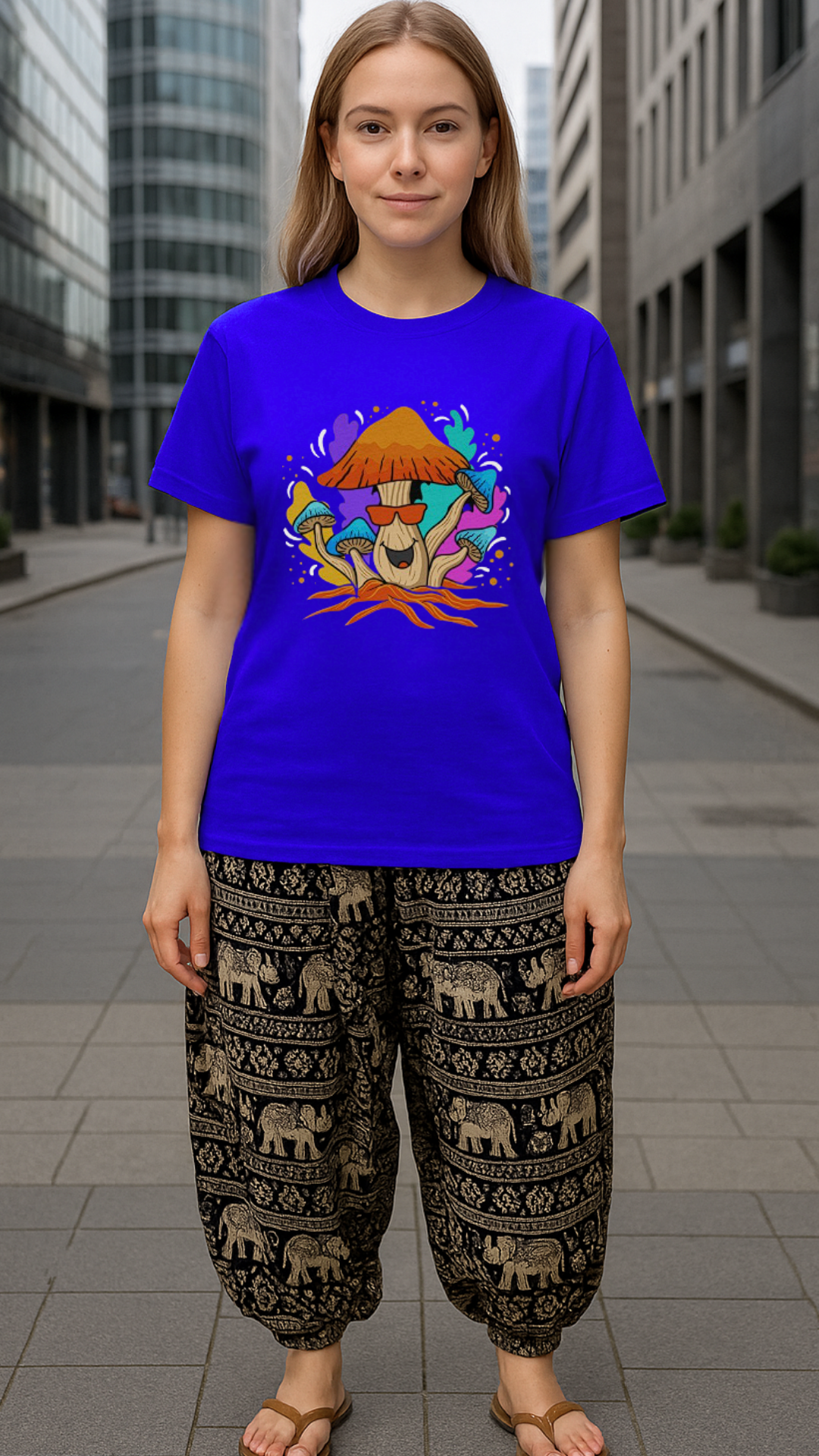 Women's Happy Mushroom Acid & Punk Classic Fit T-shirt