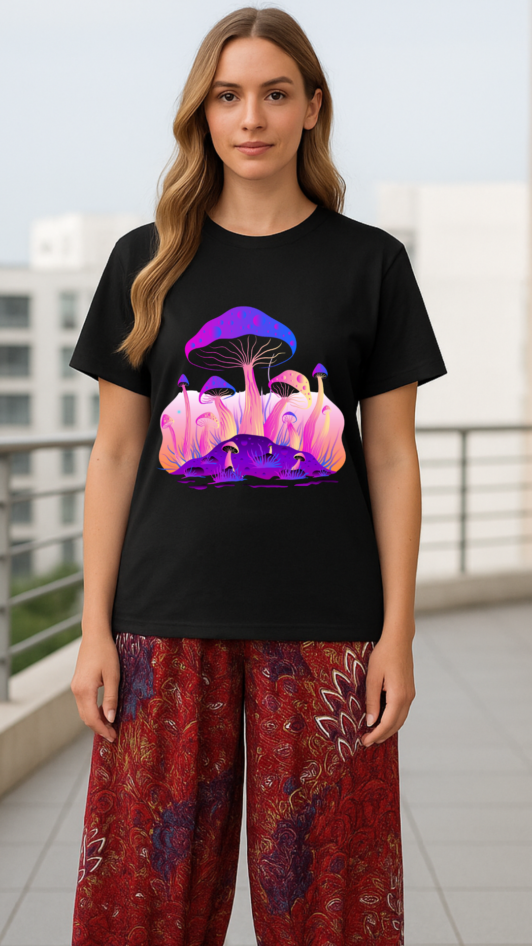 Women's Giant Mushroom Acid & Punk Classic Fit T-shirt