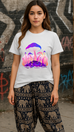 Women's Giant Mushroom Acid & Punk Classic Fit T-shirt