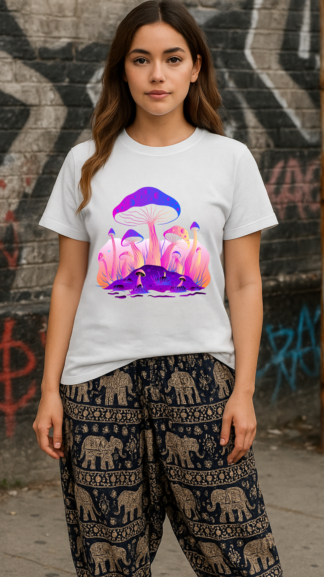 Women's Giant Mushroom Acid & Punk Classic Fit T-shirt