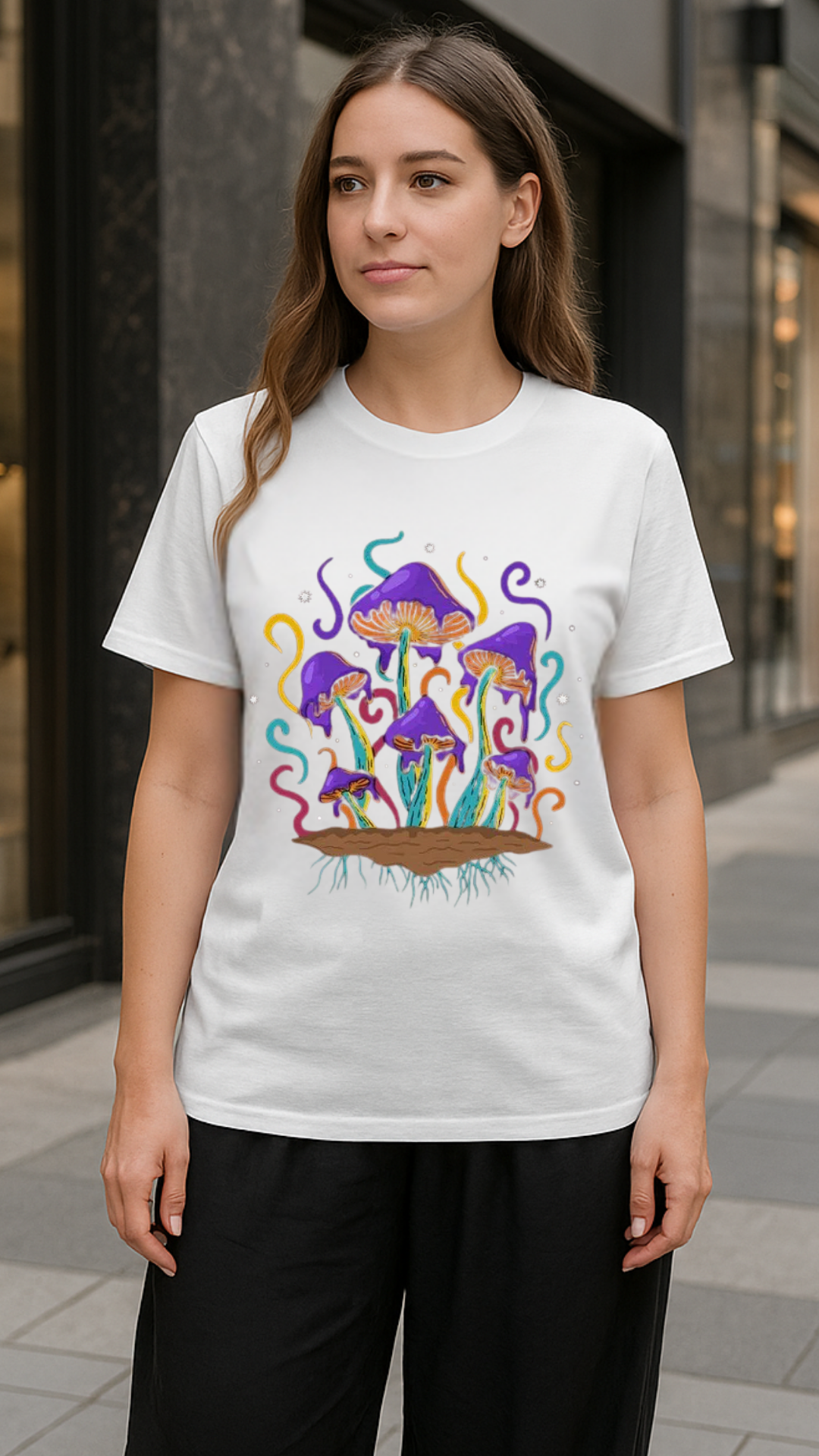 Women's Melting Mushroom Acid & Punk Classic Fit T-shirt