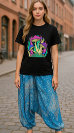 Women's Funky Mushroom Colony Acid & Punk Classic Fit T-shirt