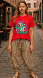 Women's Funky Mushroom Colony Acid & Punk Classic Fit T-shirt