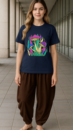 Women's Funky Mushroom Colony Acid & Punk Classic Fit T-shirt
