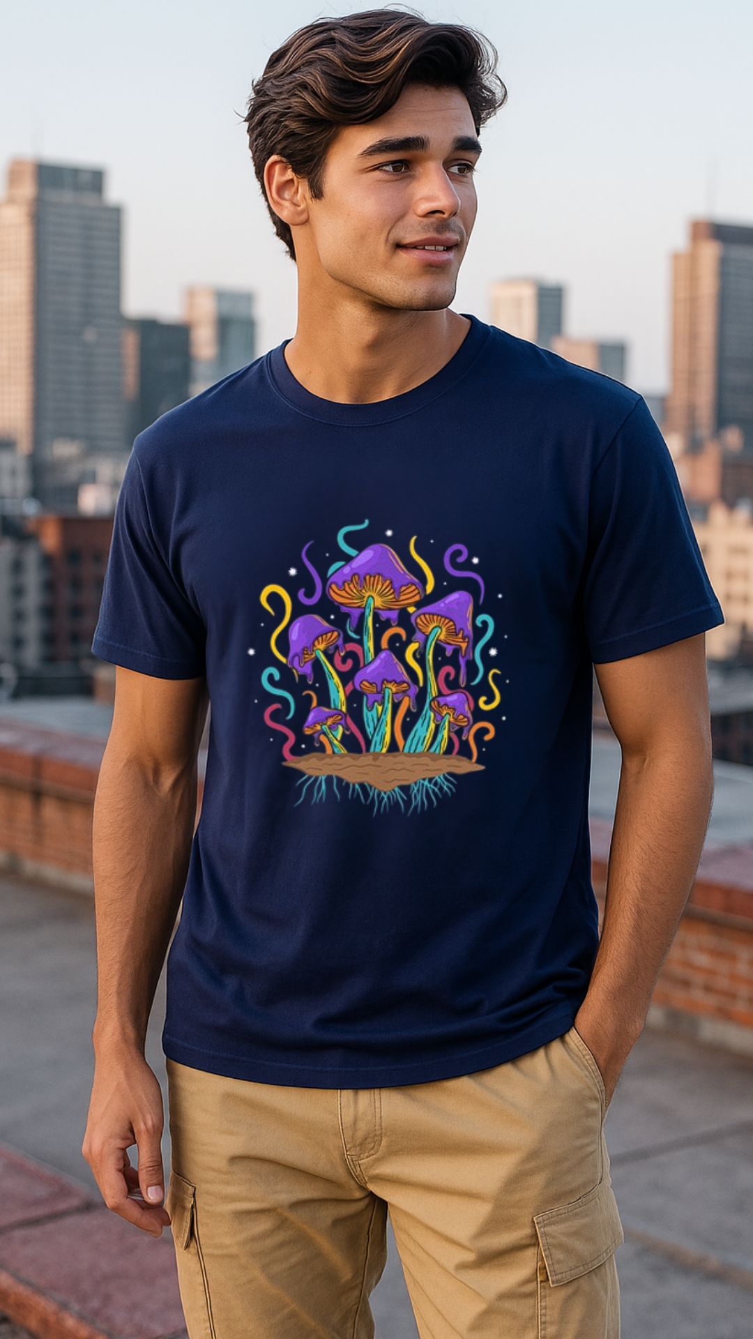 Men's Mushroom Biome Streetwear Classic Fit T-shirt