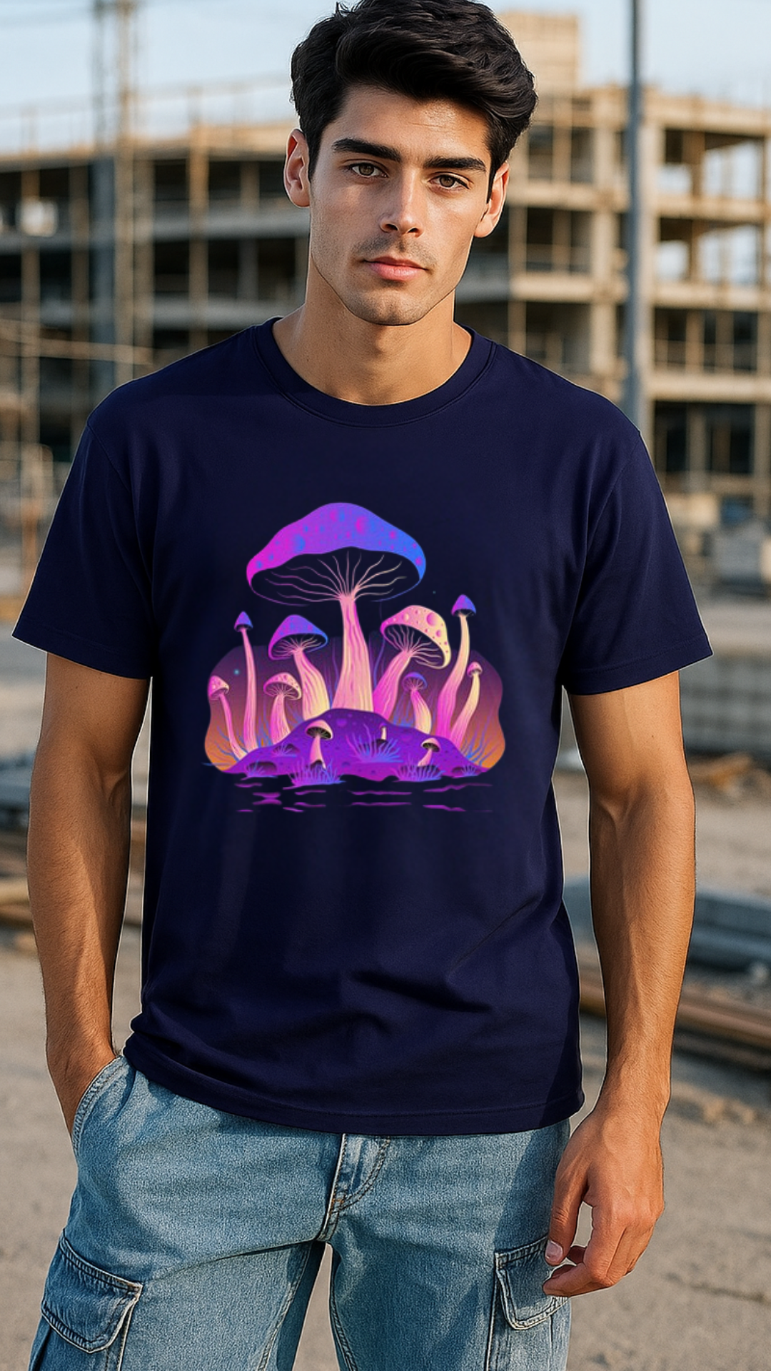 Men's Mushroom Space Streetwear Classic Fit T-shirt