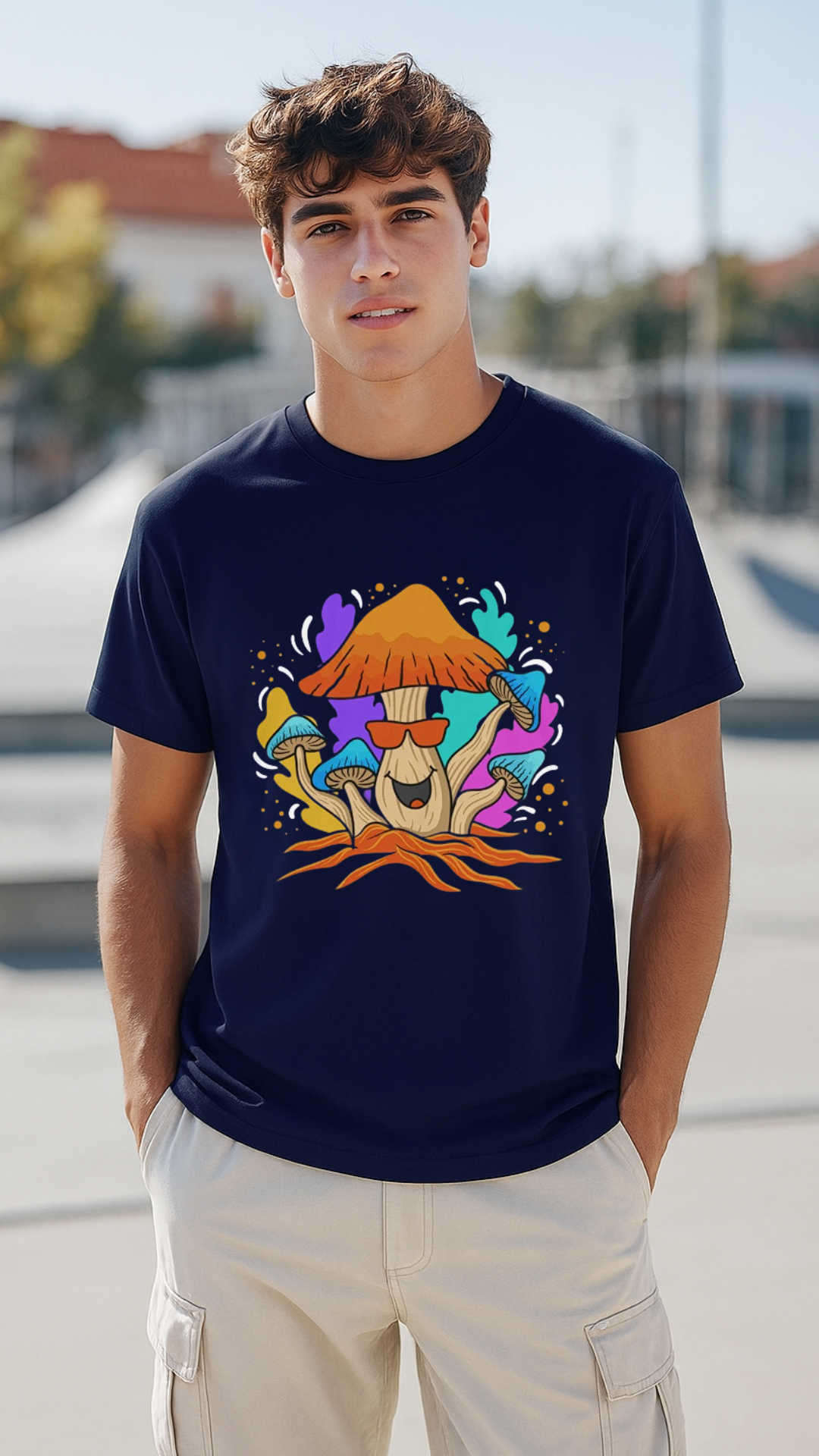 Men's Happy Mushroom Streetwear Classic Fit T-shirt