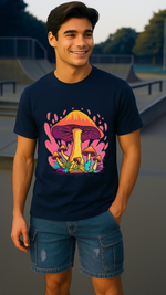 Men's Flaming Mushroom Streetwear Classic Fit T-shirt