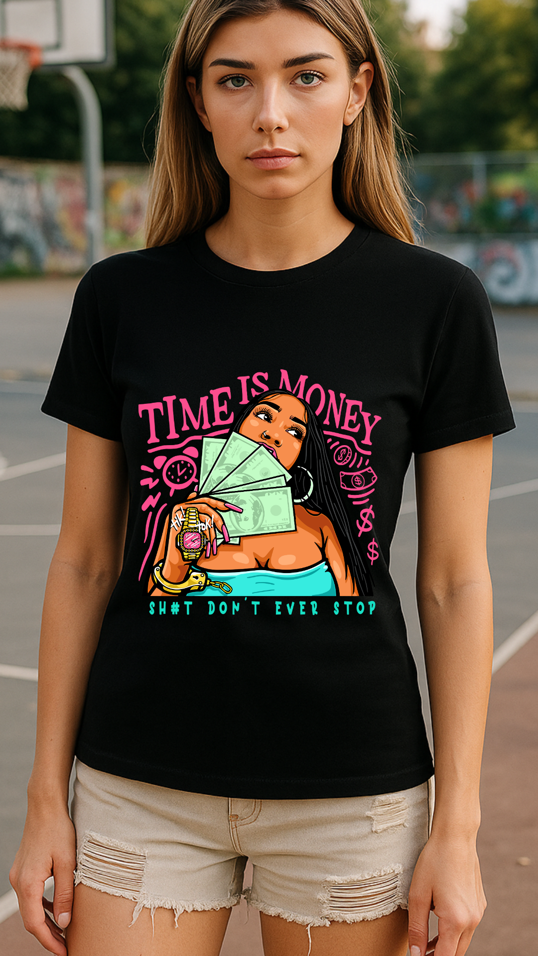 Women's Time is Money Only Streetwear Classic Fit T-shirt