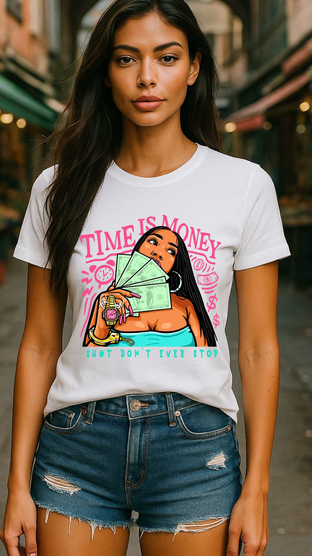 Women's Time is Money Only Streetwear Classic Fit T-shirt