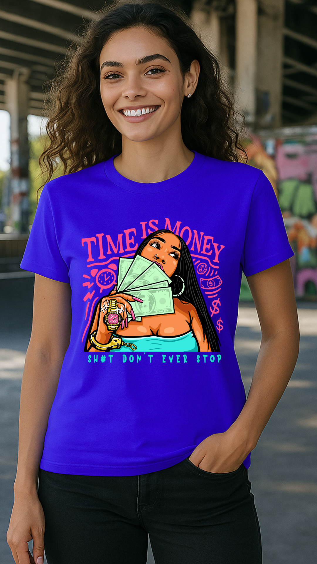 Women's Time is Money Only Streetwear Classic Fit T-shirt