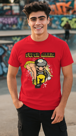 Men's Super Mario Carry Girl Streetwear Classic Fit T-shirt