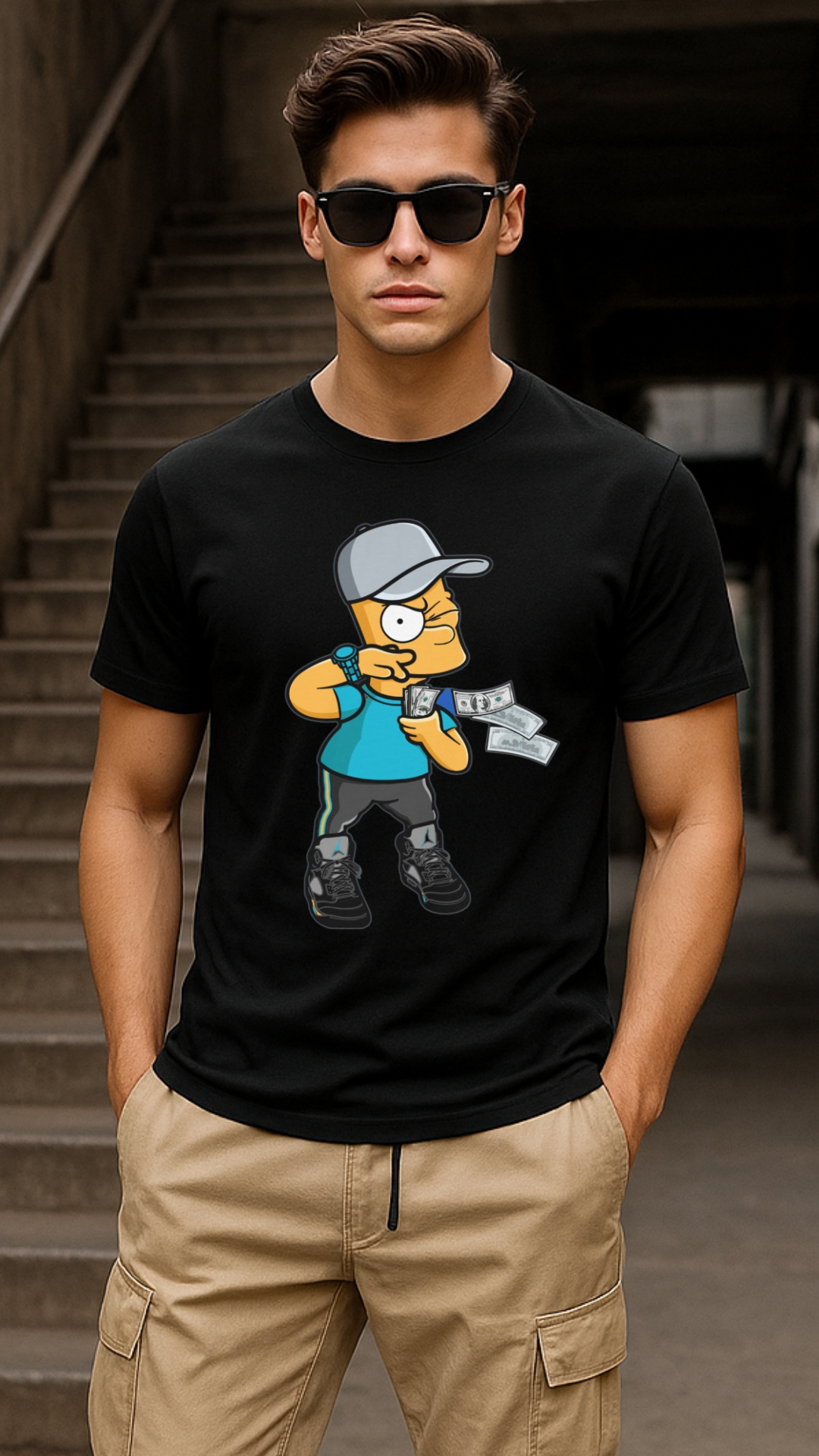 Men's Simpson Money Streetwear Classic Fit T-shirt