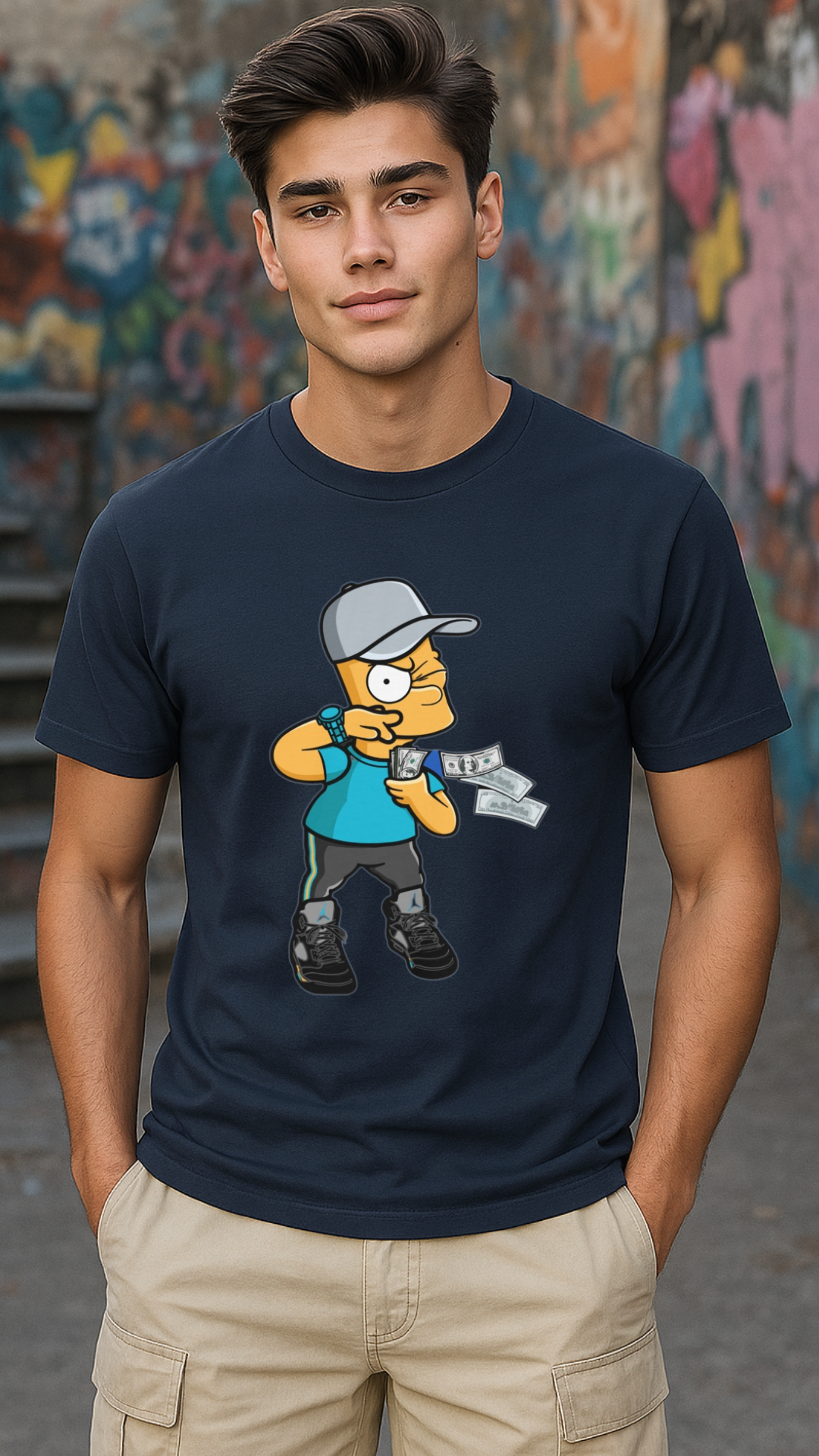 Men's Simpson Money Streetwear Classic Fit T-shirt